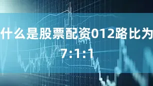 什么是股票配资012路比为7:1:1